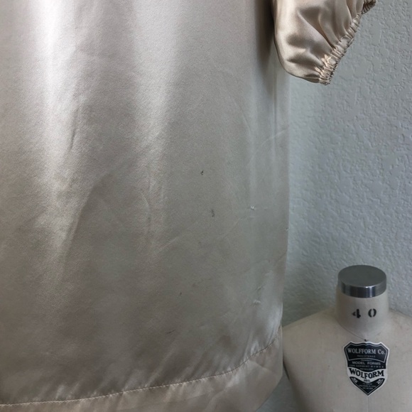 SCOOP NYC Mixed Media Sheer Long Sleeve Silky Peasant Dress - Picture 8 of 11